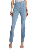 Seamed Mid-Rise Skinny Jeans