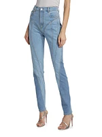 Seamed Mid-Rise Skinny Jeans