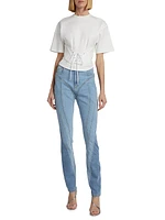 Seamed Mid-Rise Skinny Jeans