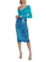 Pailettes Sequined Midi-Skirt