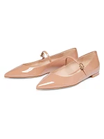 Ribbon Patent Leather Ballet Flats