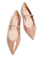 Ribbon Patent Leather Ballet Flats