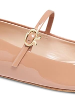 Ribbon Patent Leather Ballet Flats