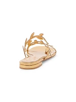 Flavia Metallic Leather Flat Sandals