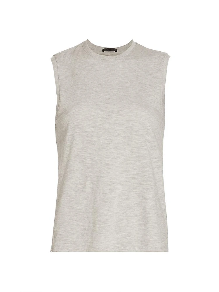 Cotton Slub-Knit Sleeveless Top