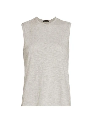 Cotton Slub-Knit Sleeveless Top