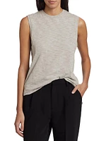 Cotton Slub-Knit Sleeveless Top