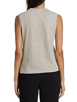 Cotton Slub-Knit Sleeveless Top