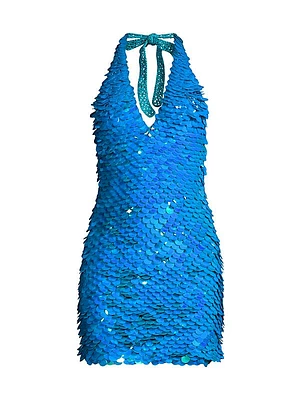 Sequined Halter Minidress