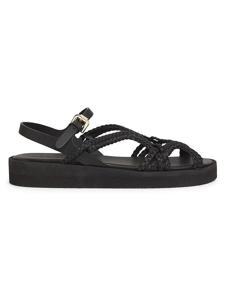 Sansa Braided Flat Sandals