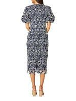 Louisa Embroidered Floral Midi-Dress