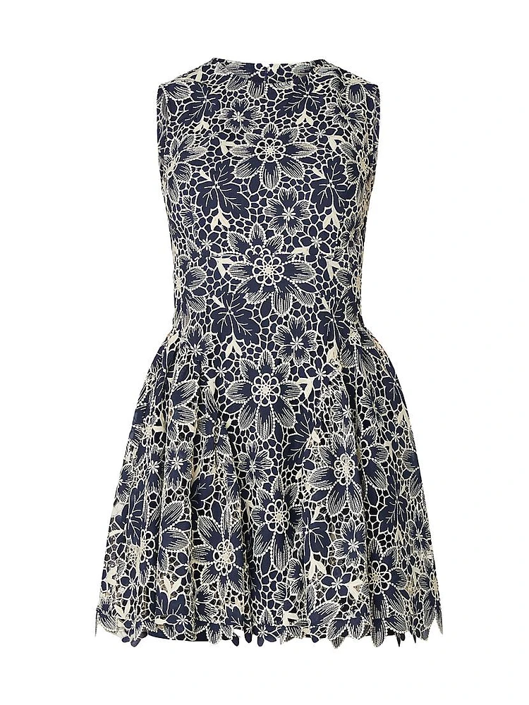 Ivy Embroidered Floral Fit & Flare Minidress