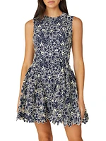 Ivy Embroidered Floral Fit & Flare Minidress