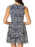 Ivy Embroidered Floral Fit & Flare Minidress