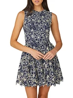 Ivy Embroidered Floral Fit & Flare Minidress