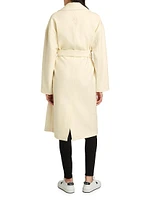 Stacked Wool-Blend Wrap Coat