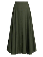 Flavia Breeze Wool A-Line Midi-Skirt