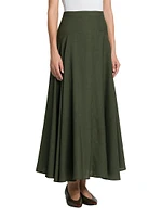 Flavia Breeze Wool A-Line Midi-Skirt