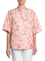 Mara Blooms Silk Short-Sleeve Blouse