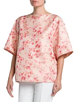 Mara Blooms Silk Short-Sleeve Blouse