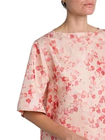 Mara Blooms Silk Short-Sleeve Blouse