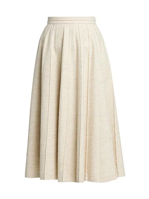 Fumiko Wool-Blend A-Line Midi-Skirt