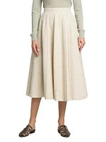 Fumiko Wool-Blend A-Line Midi-Skirt