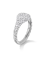 Petite Pavé Pinky Ring 18K White Gold