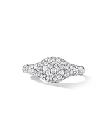 Petite Pavé Pinky Ring 18K White Gold