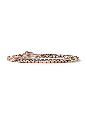 Box Chain Bracelet 18K Rose Gold 3.4mm