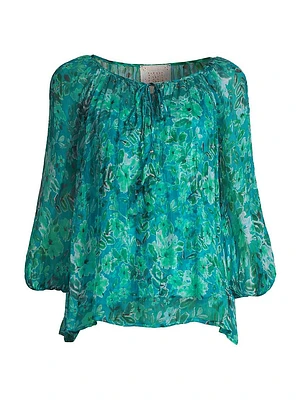 Raquel Silk Peasant Blouse