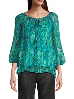 Raquel Silk Peasant Blouse