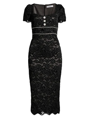 Stirling Lace Sheath Midi-Dress