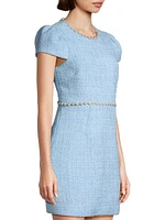 Morley Tweed Pearl-Embellished Minidress