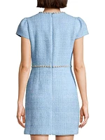 Morley Tweed Pearl-Embellished Minidress