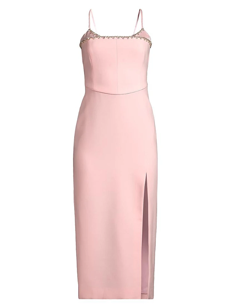 Mauricio Crystal-Embellished Midi-Dress