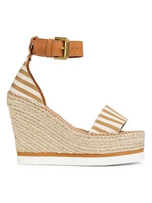 Glyn 110MM Striped Espadrille Platform Wedge Sandals