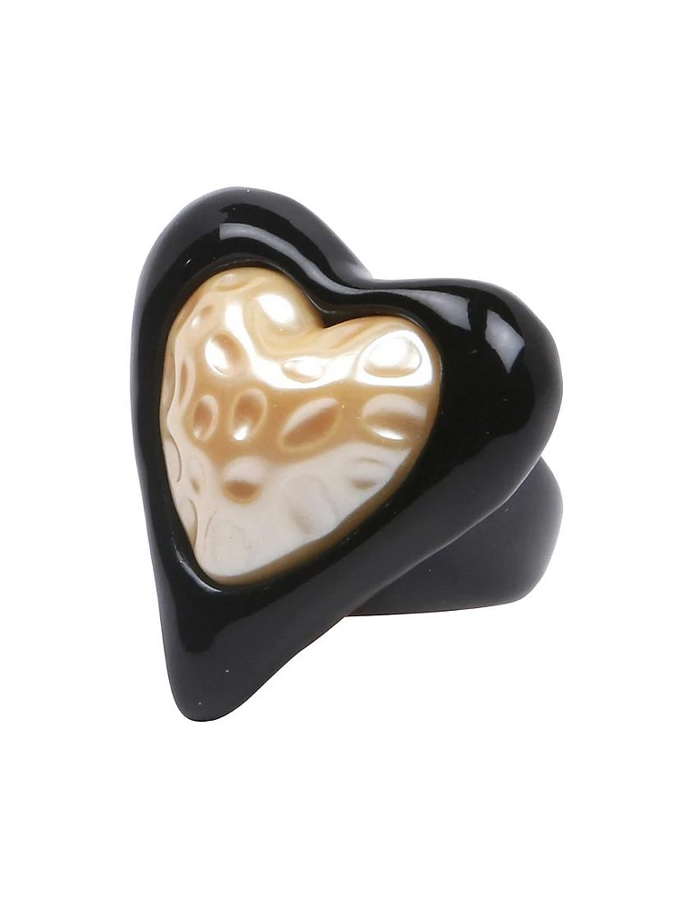 Resin & Enamel Heart Ring