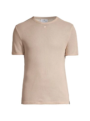 Mesh Cotton-Blend T-Shirt