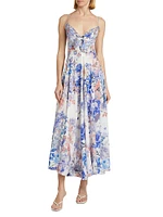 True Bloom Silk Tie-Front Dress