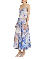 True Bloom Silk Tie-Front Dress