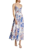 True Bloom Silk Tie-Front Dress