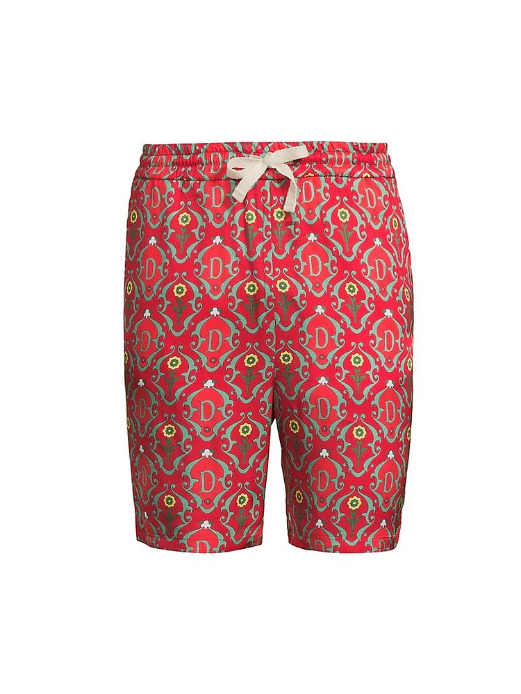 Ornaments Drawstring Shorts