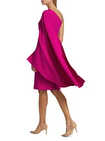 One-Shoulder Cape Dress