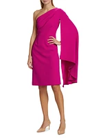 One-Shoulder Cape Dress