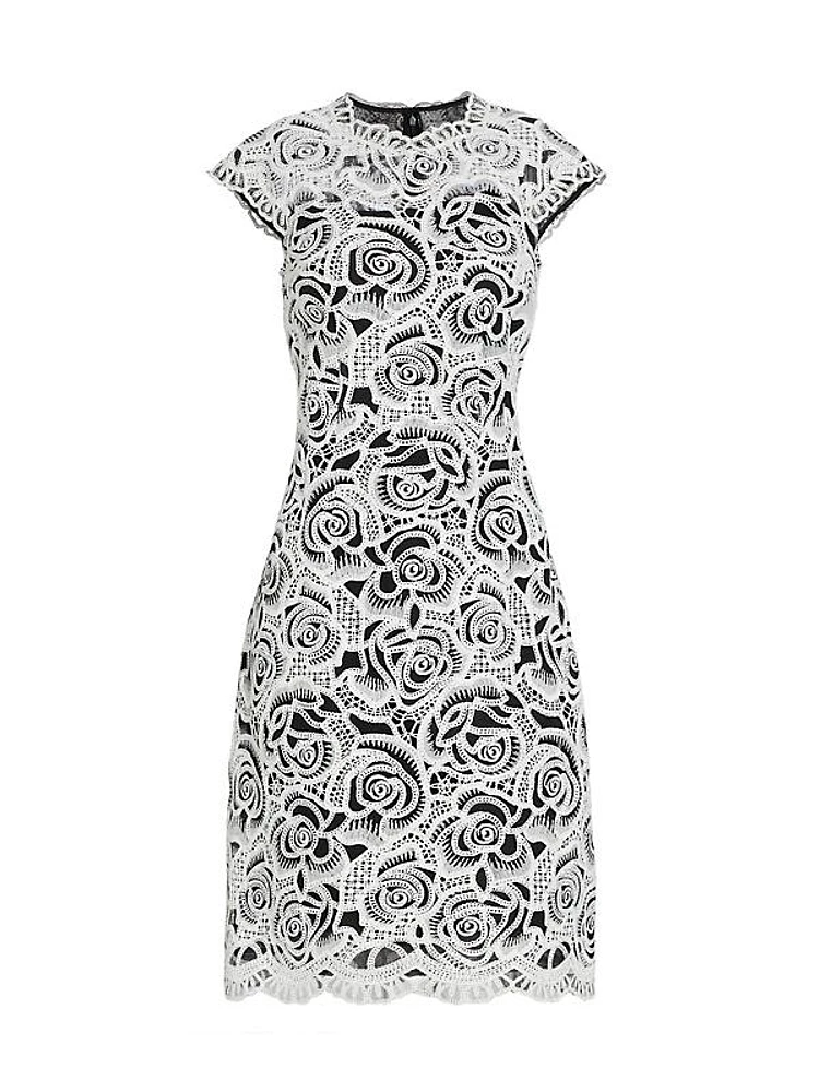 Floral Embroidered Sheath Dress