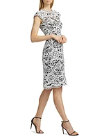 Floral Embroidered Sheath Dress