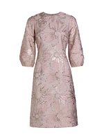 Floral Jacquard A-Line Dress