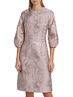 Floral Jacquard A-Line Dress