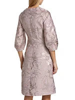 Floral Jacquard A-Line Dress